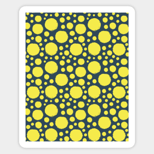 Dark Blue and Yellow Circle Seamless Pattern 023#002 Sticker